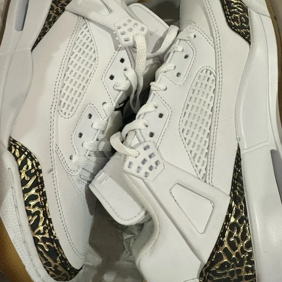 Nike Air Jordan Spizike Low White Gold Mens US Size 8.5 Women 10 Shoes New